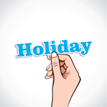 Holiday  word in hand stock vector