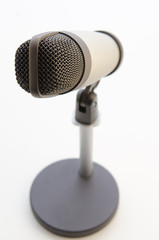 Studio microphone on white background