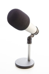 Studio microphone on white background