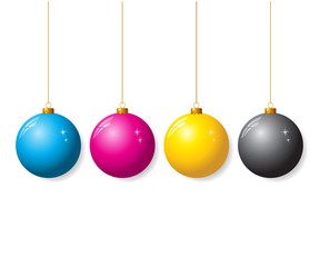CMYK collection of christmas balls