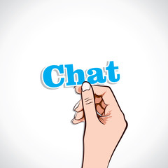 Chat word in hand stock vector