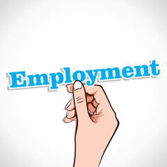 Employment word in hand stock vector