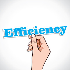 Efficiency word in hand stock vector