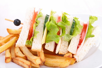 sandwich and french fries
