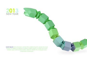 Obraz premium Origami green snake