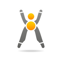 stylized man logo icon