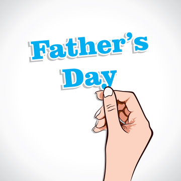 Father's Day word in hand stock vector