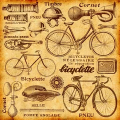 Photo sur Plexiglas Poster vintage Réparation de vélo