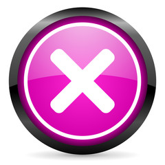 Obraz premium cancel violet glossy icon on white background