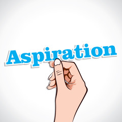 Aspiration word in hand stock vector