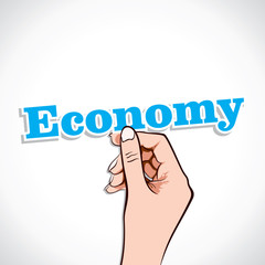 Economy word in hand stock vector