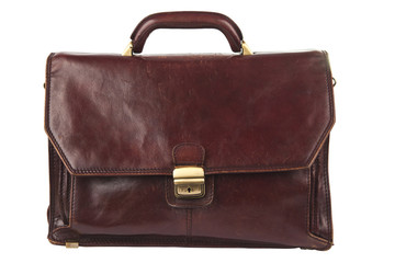 leather briefcase isolated