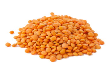 red lentils isolated