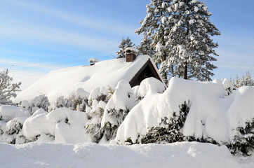 Garten Haus im Winter