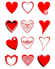 Vector Heart Assortment design element for websites, blogs, advertisements, flyers, posters, backgrounds, business cards, logo, and tri-folds	