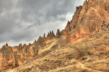 Fototapeta na wymiar Znani Kapadocja Cave City w Turcji, HDR photography