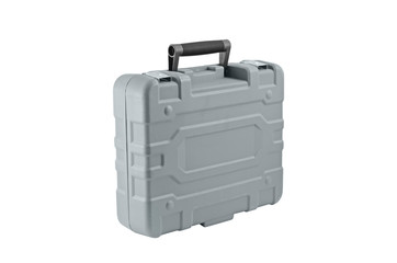 Gray plastic case isolated on white