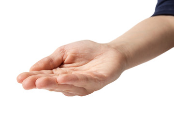 empty female teen hand