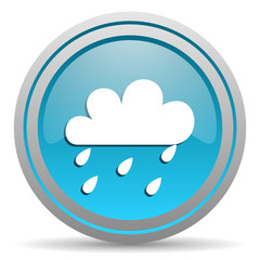 weather blue glossy icon on white background