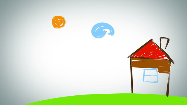 Family drawing, beautiful animation