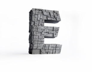 Stone Letter E in 3D