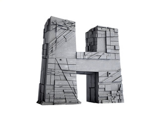 Stone Letter H in 3D
