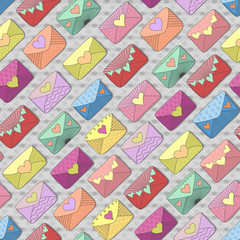 Seamless pattern with envelopes