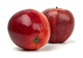 Red apples isolated on white background