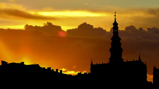 Poland Ratusz Zamosc sunrise