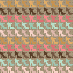 Seamless pattern with shoes in retro style.