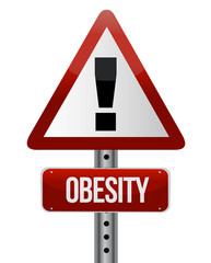 road traffic sign with an obesity concept