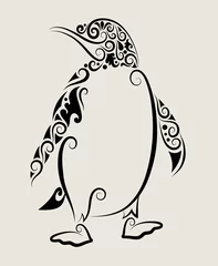 Zelfklevend Fotobehang Penguin ornament © ComicVector