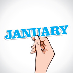 January  word in hand stock vector