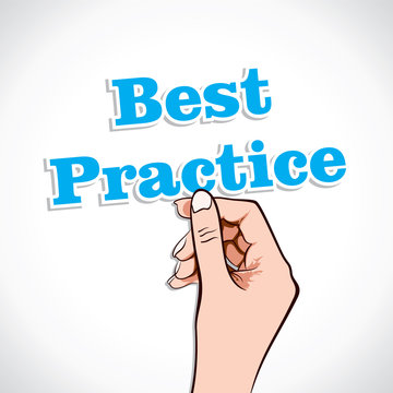 Best Practice word in hand stock vector