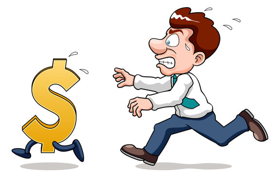 illustration of Businessman pursuing monney