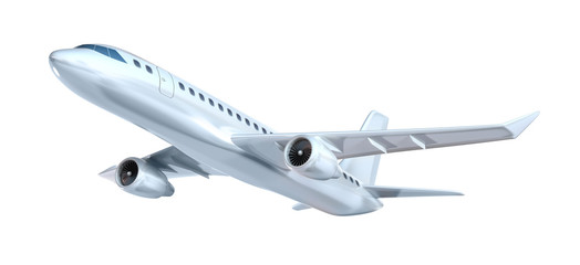 Commercial airplane concept. My own design. Isolated on white