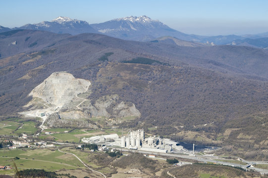 Cement factory in Urbasa Range, Navarre, Spain