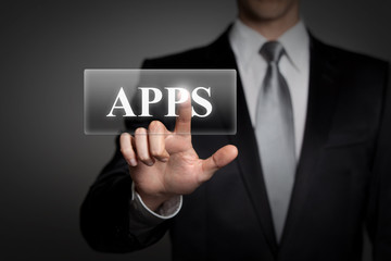 man using business applications - APPS