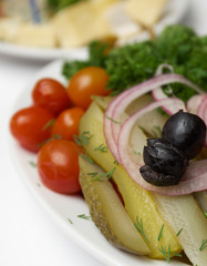 salty cucumber .vegetable arrangement