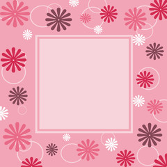Pink frame with flowers decoration