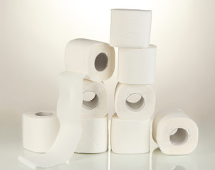 Rolls of toilet paper isolated on white