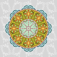 Ornamental round pattern. Vector abstract background.