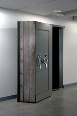 Bank Vault Door. Safe in stainless steel.