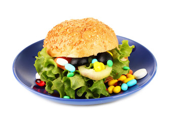 Conceptual image for nutritional care:assorted vitamins and