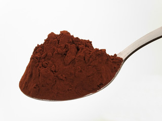 cuillère de chocolat en poudre