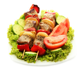 tasty grilled meat and vegetables