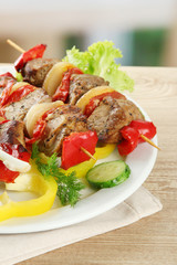 tasty grilled meat and vegetables