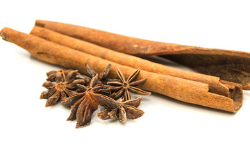 Cinnamon sticks and anise stars