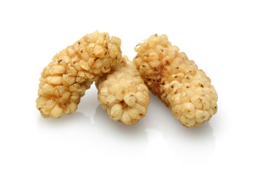 three dried mulberries