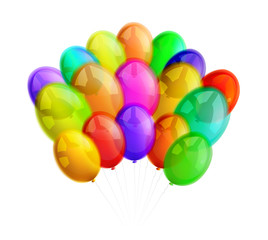 Multicolor balloons on white background